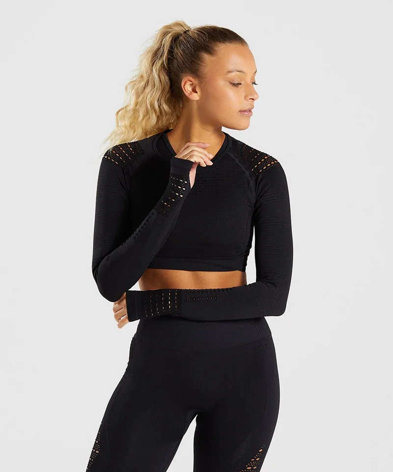 Women Gym Sets 2 Piece Sport Leggings Crop Top Set Activewear Yoga Suit for Women Seamless Workout Suits for Fitness (21)