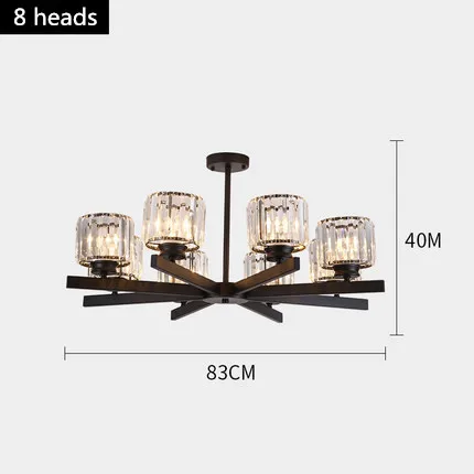 black Dia83cmH40cm Современный светодиодный хрустальный люстра освещение для гостиной столовой кабинета кухни ванной Люстра для прихожей лампа - Цвет корпуса: black Dia83cmH40cm