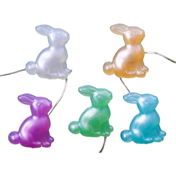 

10 Feet 40 Easter Bunny Decoration Lights Bunny Rabbit LED String Lights Battery Operated with 8 Flash Modes, Remote