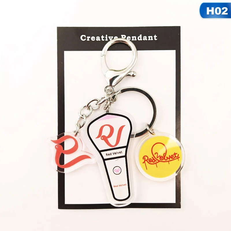 KPOP NCT IZONE Red Velvet IKON Produce 101 X ONE Keychains Key Chains Chain Ring Keyring Pendant Fans Gilfs Wholesale New - Цвет: 2