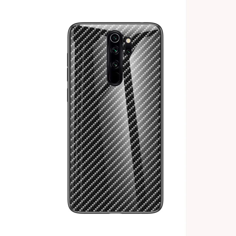 Чехол KEYSION из закаленного стекла из углеродного волокна для Xiao mi Red mi K30 K20 Note 8 7 Pro противоударный чехол для Xiaomi mi Noe 10 9T CC9 Pro - Цвет: Черный