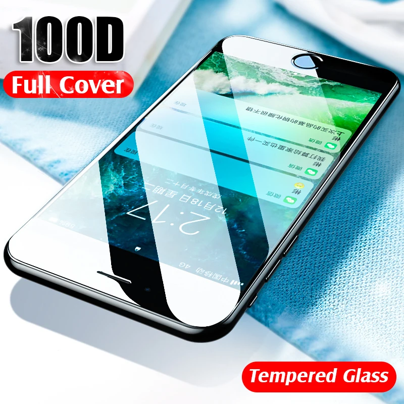

100D Curved Full Protective Glass For iphone X XR XS Max 11 Pro Tempered Protector For IPHONE 7 8 6 6s PLus 11 Full Screen Film
