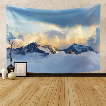 

Cassisy Psychedelic Carpet Tapestry Wall Hangings Snow Mountain Sky Cloud Bedroom Dorm Home Decoration Beach Towel Blanket