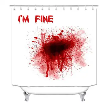 

4PCS Shower Curtain Set with Floor Mat U-shaped Mat Waterproof Scary Halloween Personalized Decor