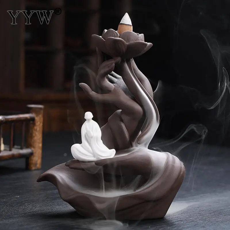 Bruciatore Incenso A Cascata In Ceramica – Porta Incenso Con Fumo Che Scende, Decorazione Per Yoga E Meditazione - 2