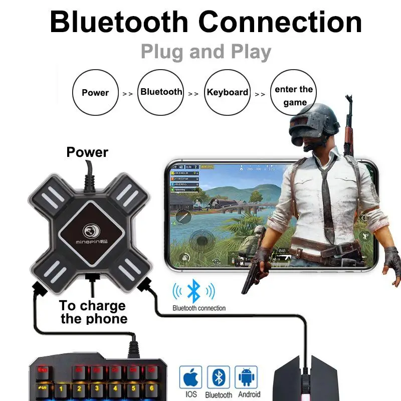 EastVita Kmix конвертер клавиатуры для Pubg Android iOS мобильный телефон мышь Bluetooth 4 2