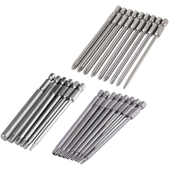 

23 in 1 Quick Change 1/4-Inch Hex Shank Torx Cross Phillips Hexagon Hex Screw Head Drill Magnetic Screwdriver Bit Set 4-Inch Len