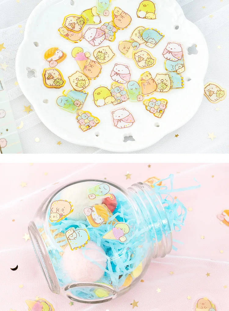 Rilakkuma Хрустальная капельница прозрачные дневные декоративные наклейки Скрапбукинг палочка этикетка канцелярские наклейки для дневника, альбома
