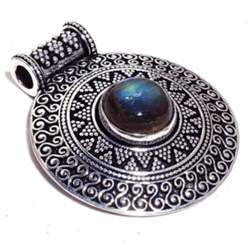 

Genuine Labradorite Pendant Silver Overlay over Copper , Hand made Women Jewelry Gift, P9176