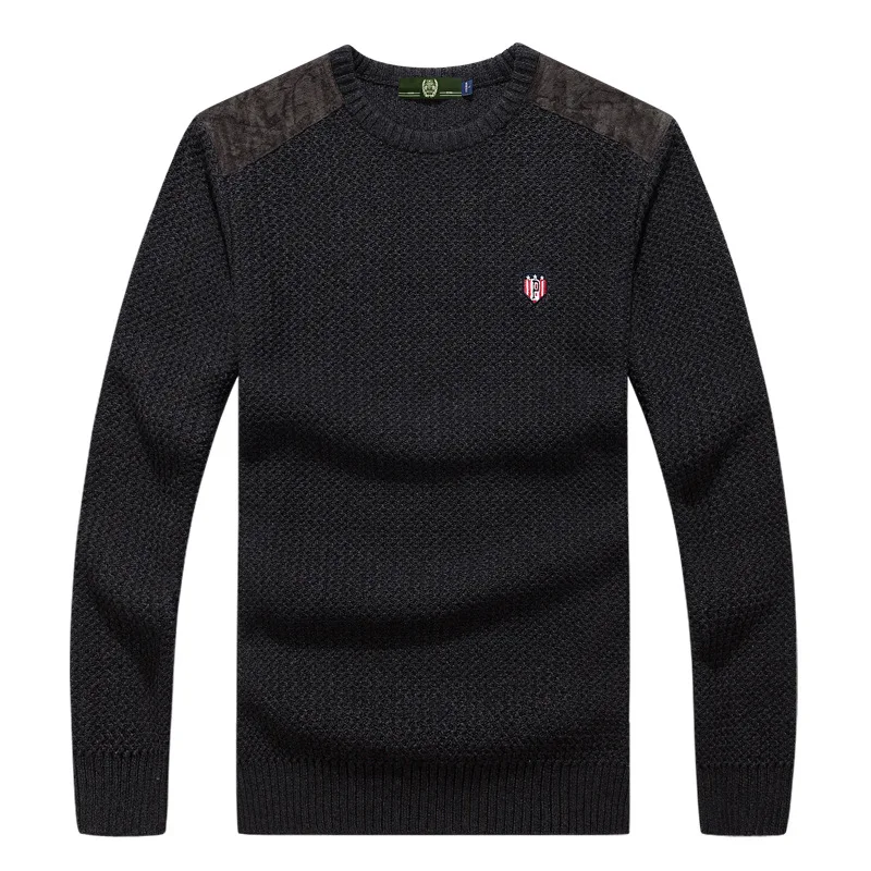 Осень Повседневное Для мужчин с круглым вырезом; трикотажный свитер Slim Fit Knittwear мужские свитера пуловеры пуловер Для мужчин тянуть Homme