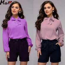 ^^Best Offers Casual shirt retro shirt Blusas elegant bow tie blouse spring and autumn women's solid color long-sleeved chiffon shirt ^^Best Offers Casual shirt retro shirt Blusas elegant bow tie blouse spring and autumn women's solid color long-sleeved chiffon shirt