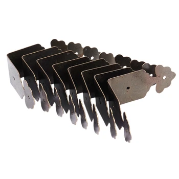 

8pcs Right Angle Furniture Edge Corner Protector Bracket Bronze Tone