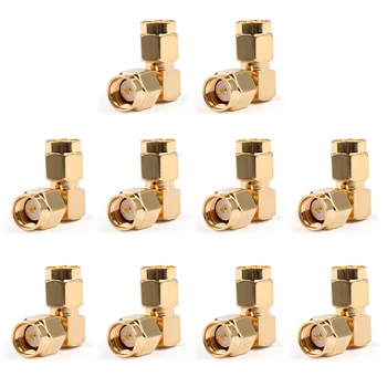 

Areyourshop 10PCS Adapter Converter SMA Male Plug To SMA Male Plug Pin Right Angle RF Coax