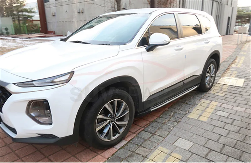 

Side step fits for Hyundai Santa Fe ix45 2019 2020 running board nerf bar 2Pcs left right Aluminium side step side pedal stairs