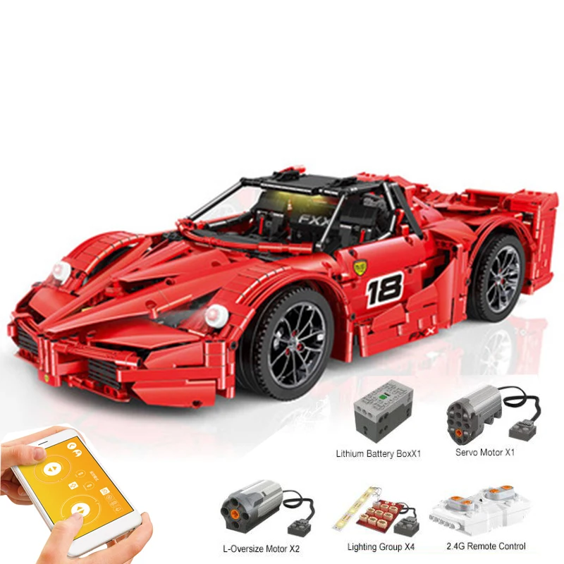 

Legoing Technic Car Electric Motor RCing Car Remote Control FXX Supercar Model Creator Assembly Building Blocks Children‘s Toys