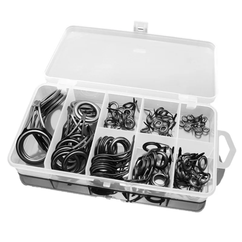

75Pcs/Lot Mixed Size Fishing Rod Guide Tip Strong Line Rings Fishing Rod Guide Guides Tip Set Repair Kit DIY Eye Rings
