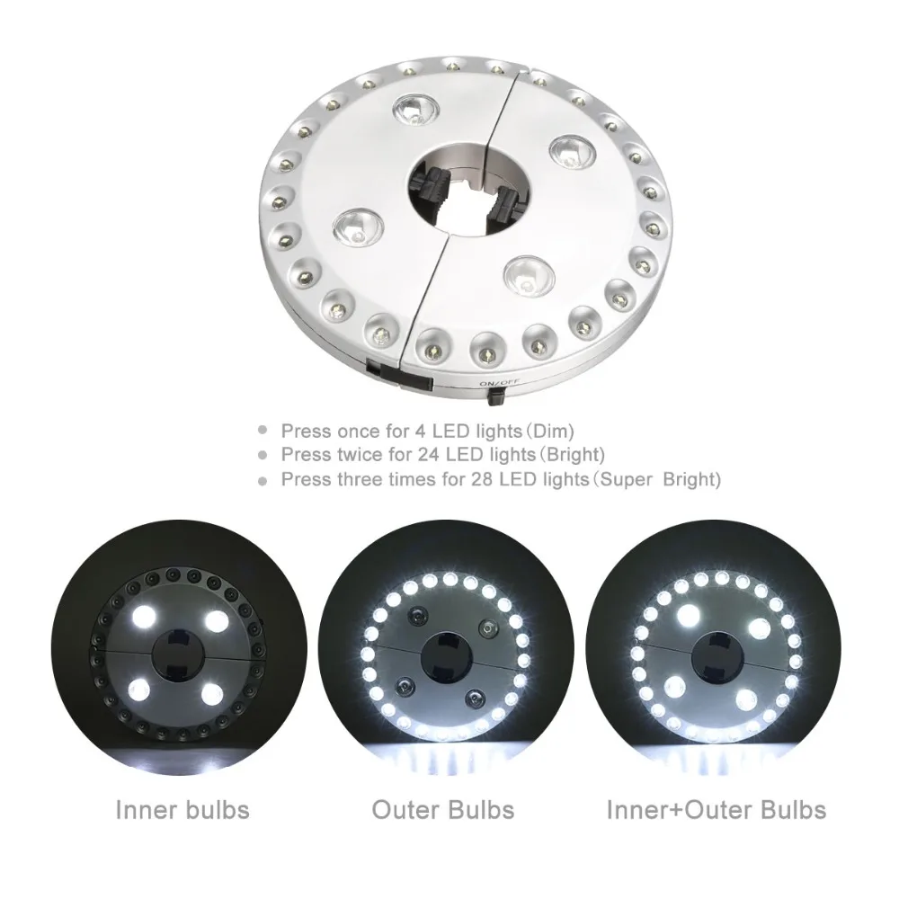 Зонтичное освещение беспроводная 28 светодиодный ночник 380 Люкс Зонтик светодиодная лампа, зонт осветительный столб для кемпинга палатки лампа DA