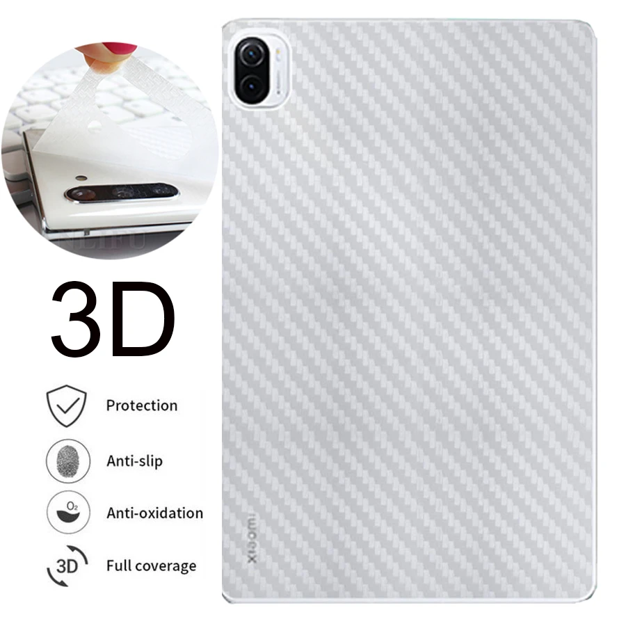 2PCS Back Carbon Fiber Film For Xiaomi Mi Pad 5 Pro Screen Protector 11 inch Protective on 4 Plus Accessories | Мобильные телефоны