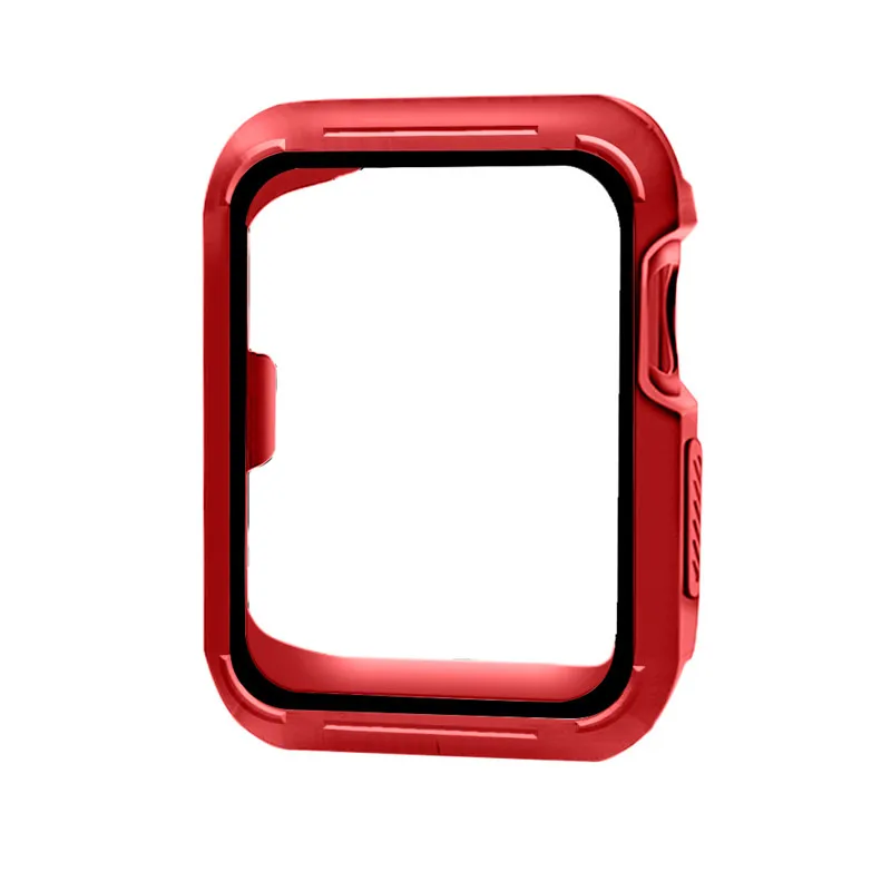 ТПУ чехол для Apple watch Case Apple watch 4/5 44 мм 40 мм силиконовые защитные часы бампер матч спортивный ремешок аксессуары 44 40 - Цвет: red black