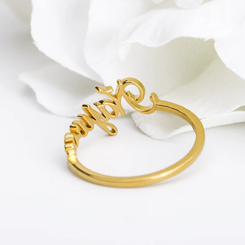 Custom Name Ring Band Custom Letters 