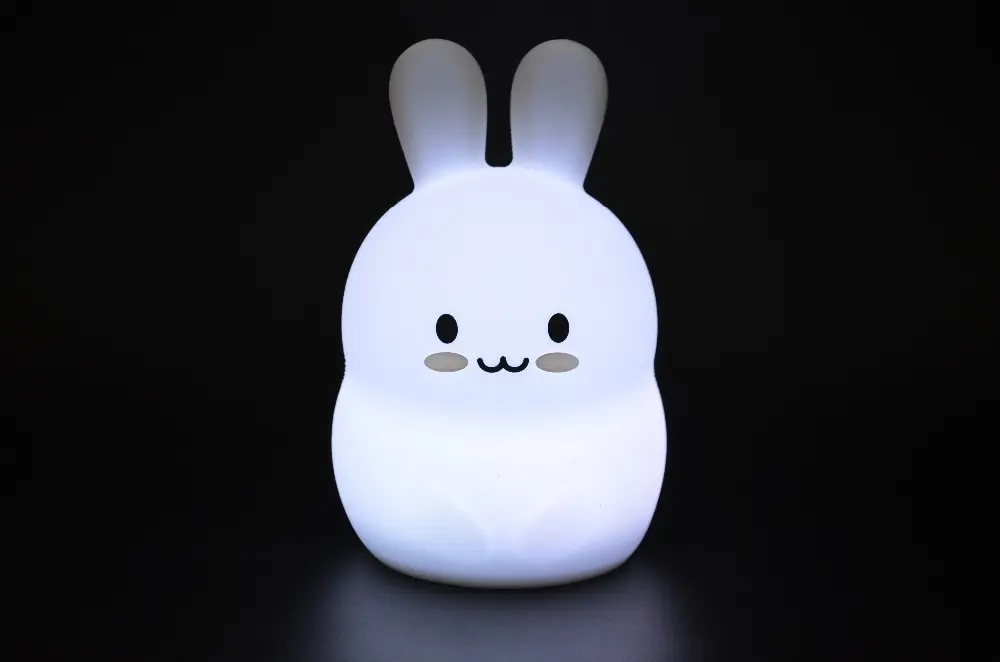 Cute Cartoon Rabbit LED Night Light Rechargeable Touch Sensor Remote Control Colorful Silicone Bedroom Table Lamp for Kids Baby (27)