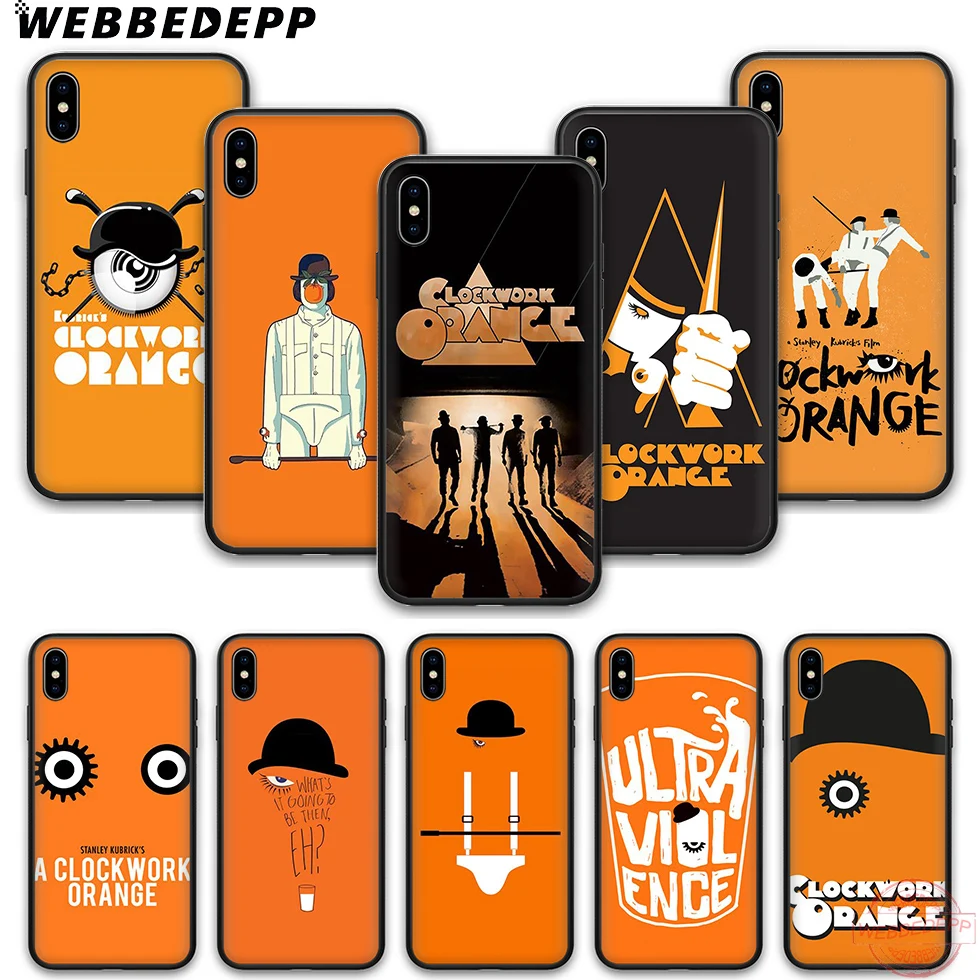 WEBBEDEPP Заводной Оранжевый Мягкий Силиконовый ТПУ чехол для телефона iPhone 5 6 7 8 Plus X XS
