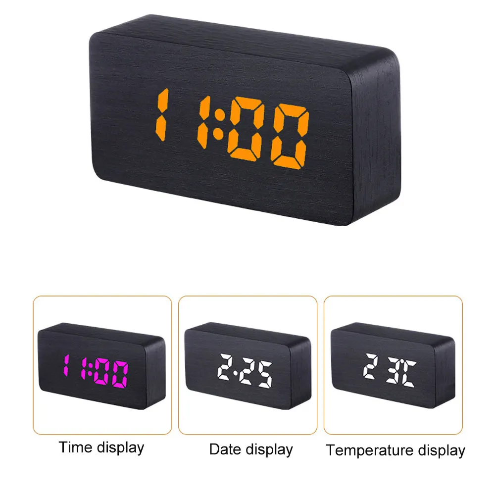 1 шт. Деревянный Будильник с зарядной головкой совместимый IOS Android деревянный