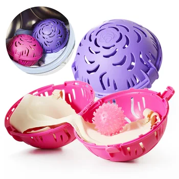 

Behogar Laundry Ball Anti-Winding Underwear Bra Washing Sphere Cage with Silicon Washing Ball Quantity 1 Random Colors