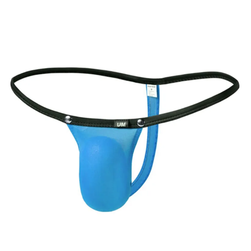 

sexy men's T pants translucent men's underwear hot Ice silk men's new decorative button thong pocket pocket jockstrap