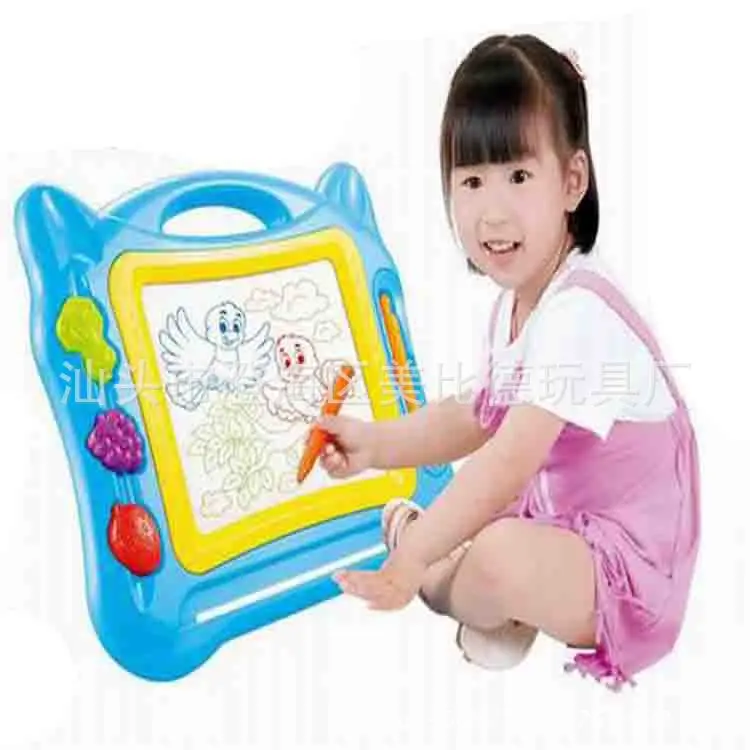 

Children Early Education Toy Large Size Color Magnetic Stamp Sketchpad Easel Painting Doodle Board Magnetic Drawing Board