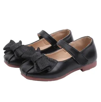 

Girl Shoes for Kids 2020 Bowtie Princess Party Black Shoes Girl mary jane Toddler School Shoes Girls Party Dress Leather Shoes
