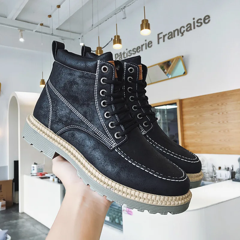 

Autumn And Winter Hot Selling Men Martin Boots Martin Boots Dull Polish Lace-up Men's Hight-top Dull Polish Men Martin Boots New