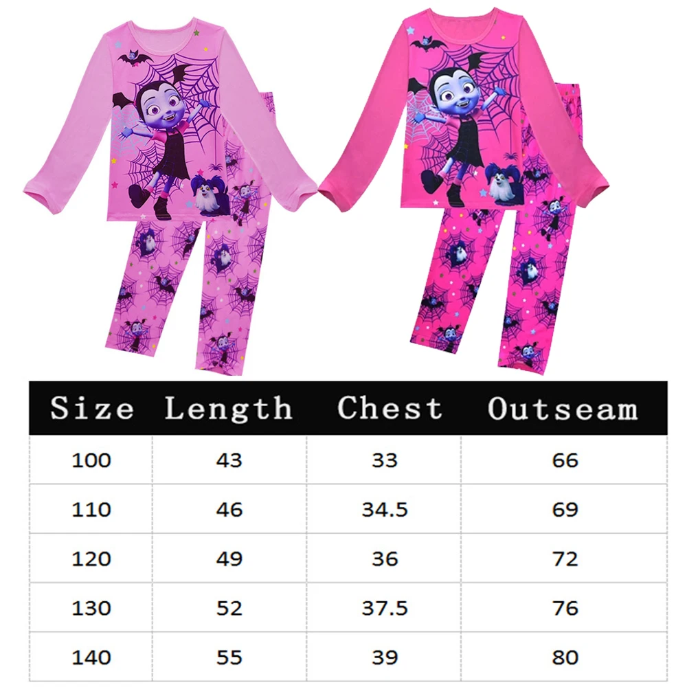 kids girls pajamas sets vampirina pyjamas kids pijama vampirin sleepwear home clothing cartoon Baby pijama set Halloween clothes cosplay costume halloween dress outfit