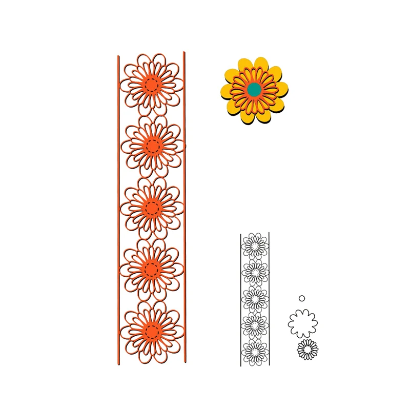 

Eastshape Dies Flower Border Metal Cutting Dies Paper Craft for Scrapbooking Card Album Embossing Diecut Template Stencils New