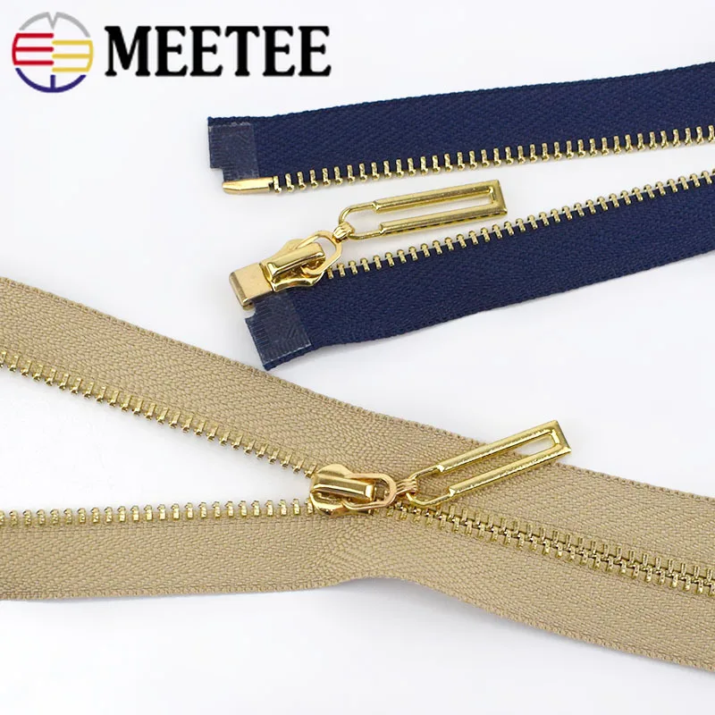 Meetee 2/5 шт. 40-70 см, открытый 3# металлическая молния красочные золотой зуб на молнии, декорированные DIY сумок одежды швейный аксессуары на шнуровке и застежке-молнии