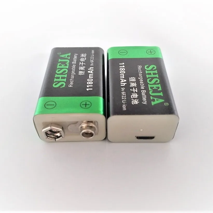 Large capacity 9V 1180mAh lithium ion battery 6F22 USB rechargeable battery keyboard rechargeable battery free shipping