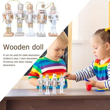 

5pcs/Set Wooden Nutcracker Dolls Toys Kids Bedroom Christmas Decor Ornament