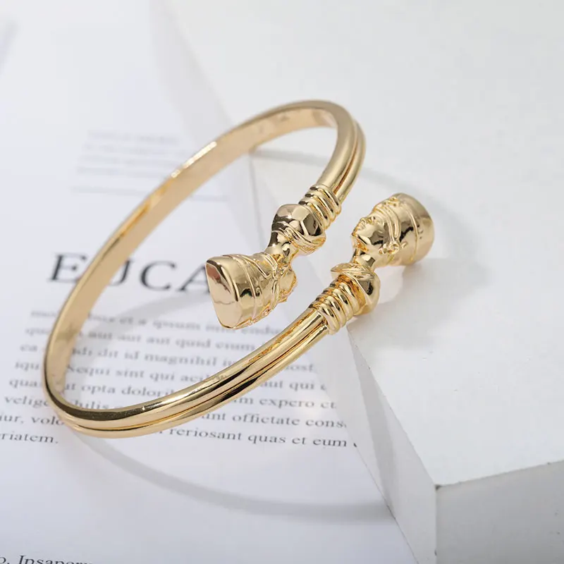 Egyptian Queen Nefertiti Bangles African Cuff Bracelet Stainless Steel Gold Adjustable Luck Bracelets For Women man Jewelry Gift - Image 4