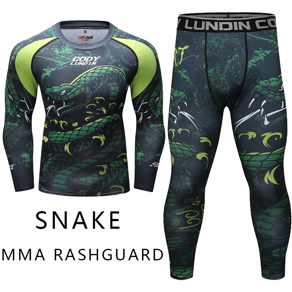 Beste MMA Rashguard Ratelslang Sport Pak 3D MMA Boksen Jerseys Mannen KickBoxing Muay Thai Shorts Ademend Fightwear Bjj MMA T shirts
