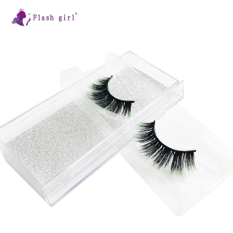 

Flash Girl Wispy 3D Long Eyelash Private Label E Seriers Full Strip Eyelashes Makeup 1Pairs Colorful Eyelashes