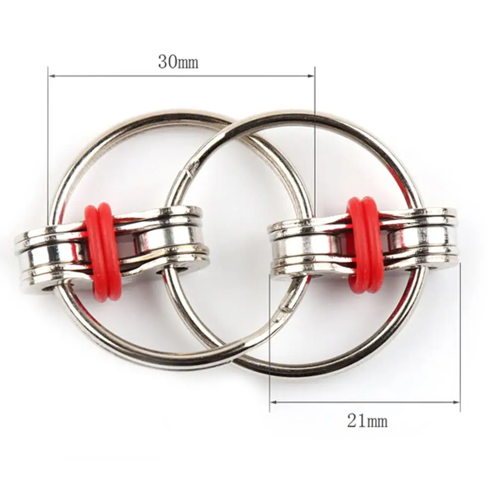 Autism ADHD Anti Stress Adult Toys Key Ring Hand Spinner Decompression Bearing Tri-Spinner EDC Toy Metal For Adult and Children