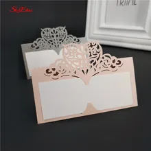 50pcs Laser coupe papier vigne siège cartes nom carte mariage fête d'anniversaire Table carte sièges décoration nom Table Place carte 8Z(China)