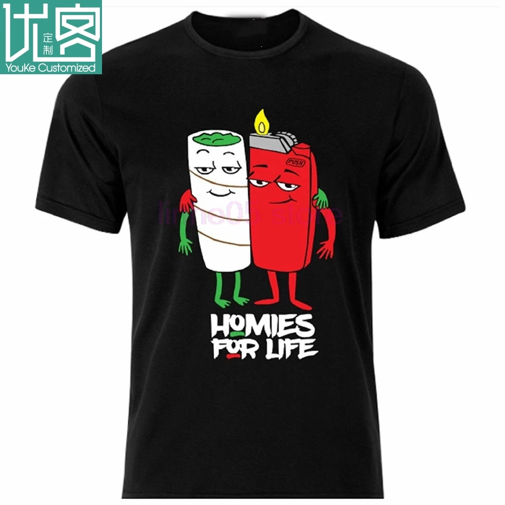 2020 Летняя мужская футболка в уличном стиле для мужчин Homies For Life цвет черный