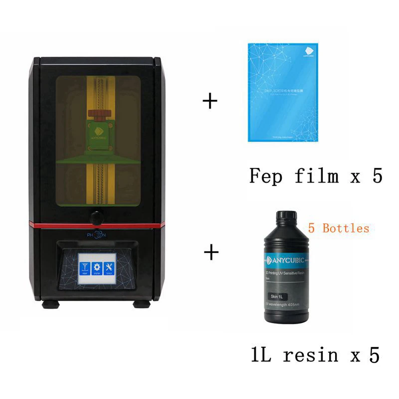 ANYCUBIC 3d принтер Фотон SLA размера плюс УФ принтер ЖК-принтер офлайн печать Impressora UV Смола 3d Drucker - Цвет: Photon-Add 5L 5FEP