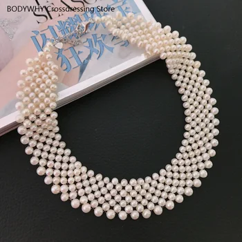 

2020 New 4-6mm 7 Rows Freshwater Pearl Necklaces Women Small Pearls Fancy Necklaces Girls Gift