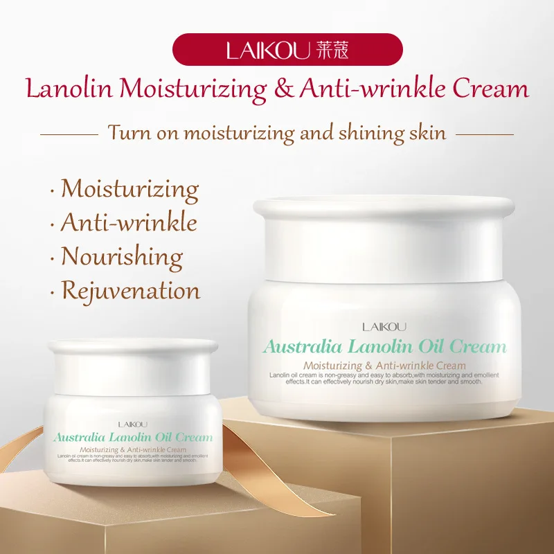LAIKOU Lanolin Moisturizing Anti wrinkle Face Cream Deep Nourishing Whitening Tighten Skin Care Acne Scar Removal 2
