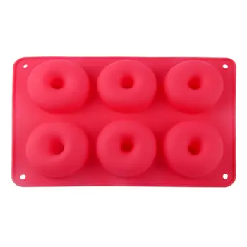 

6 Doughnut Silicone Mold Diy Round Cake Angel Circle Biscuit Muffin Mold Donut Silicone Ice Cube Molds Candy Chocolate