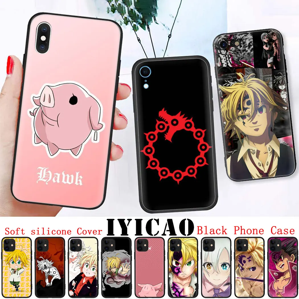Soft silicone Cover for iPhone 11 Pro Max XS XR X SE 5 5s 7 8 6 6s Plus Black Phone Case Nanatsu no Taizai Seven Deadly Sin | Мобильные