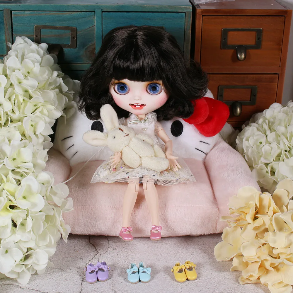 Обувь Blyth doll Macaron с бантом; четыре разных цвета на выбор; Винтажная обувь Neo 1/6 BJD