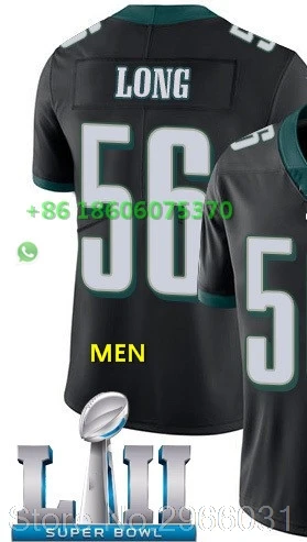 For men Philadelphia s патч Супер Мужские взрослые Джерси 17 Alshon Jeffery 20 Brian davkins 27 Malcolm Jenkins 56 Chris Long bowl - Цвет: For men